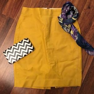 JCREW Yellow No.2 Pencil Skirt
